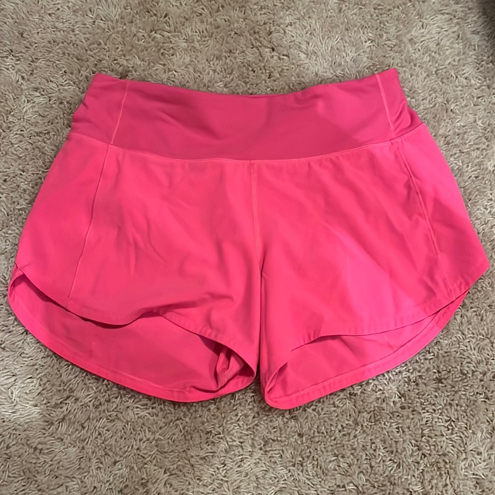 Sonic Pink Lululemon Speed Up Shorts Size 4 Tall